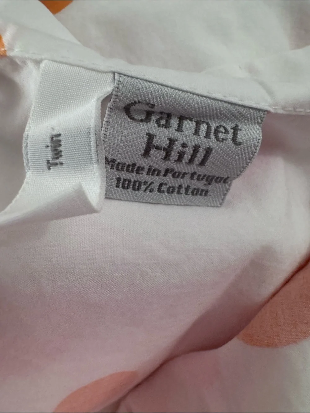 Garnet Hill White Sheet Sets (2) with Orange Polka Dots - Twin